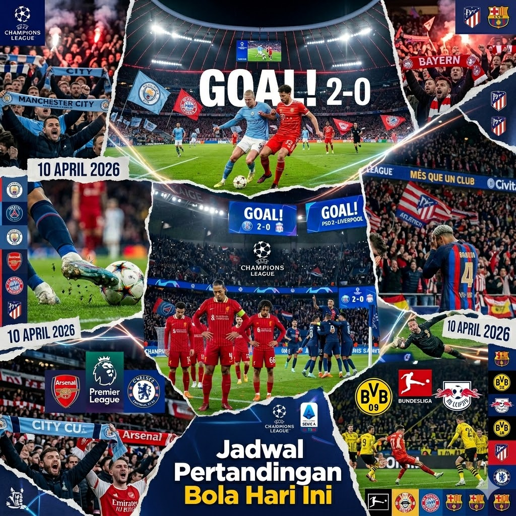 Jadwal Pertandingan Bola Hari Ini, 10 April 2026