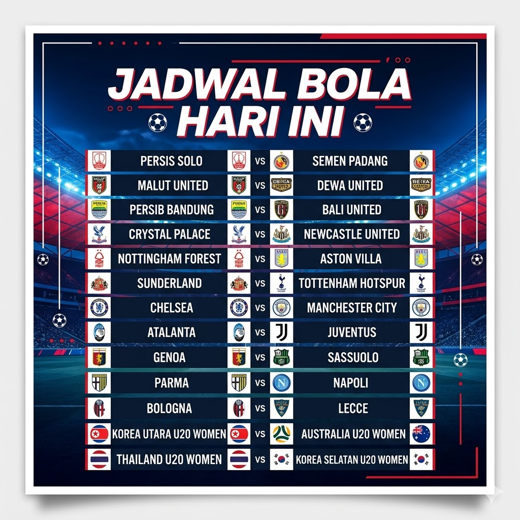 Jadwal bola 12 April 2026: pertandingan Liga Indonesia, EPL, Serie A, dan AFC U20 tanpa skor