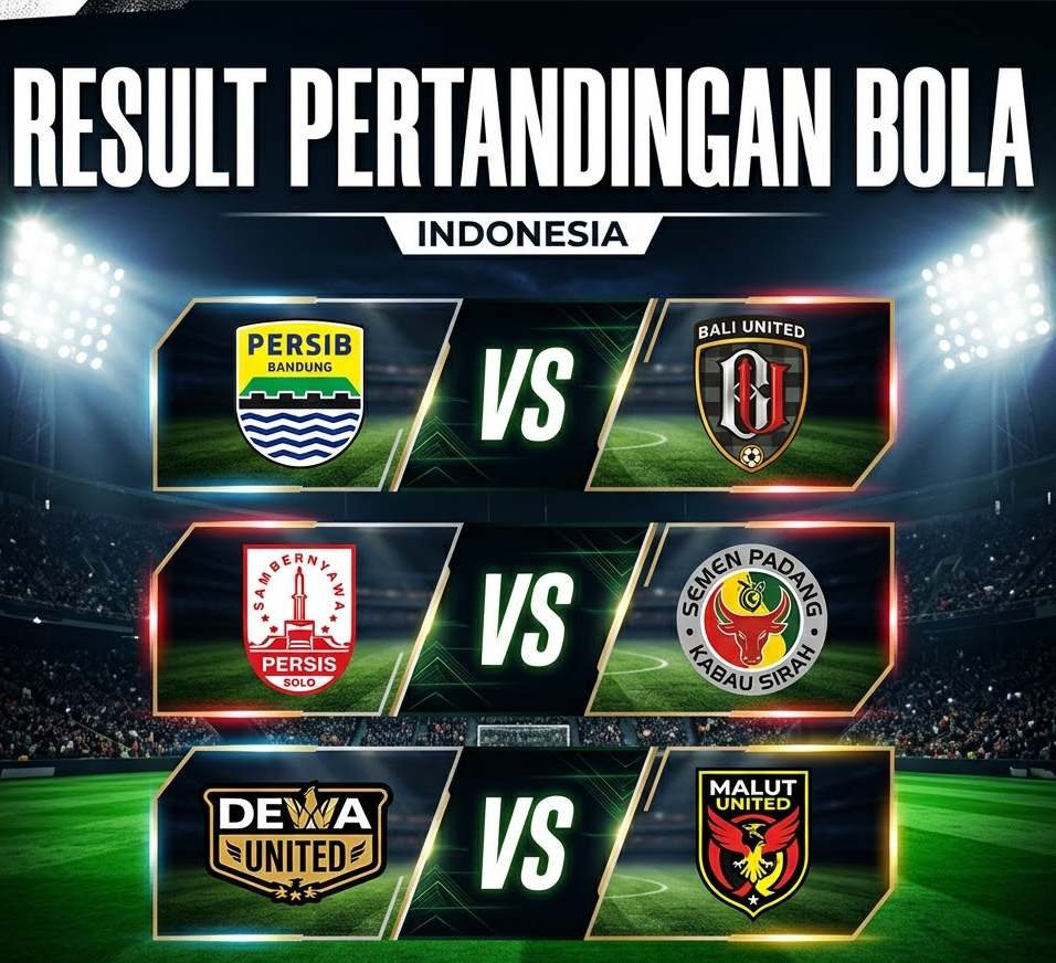 Hasil pertandingan bola Indonesia Super League dan Championship