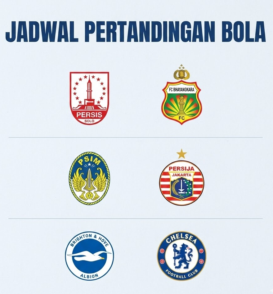 jadwal pertandingan bola