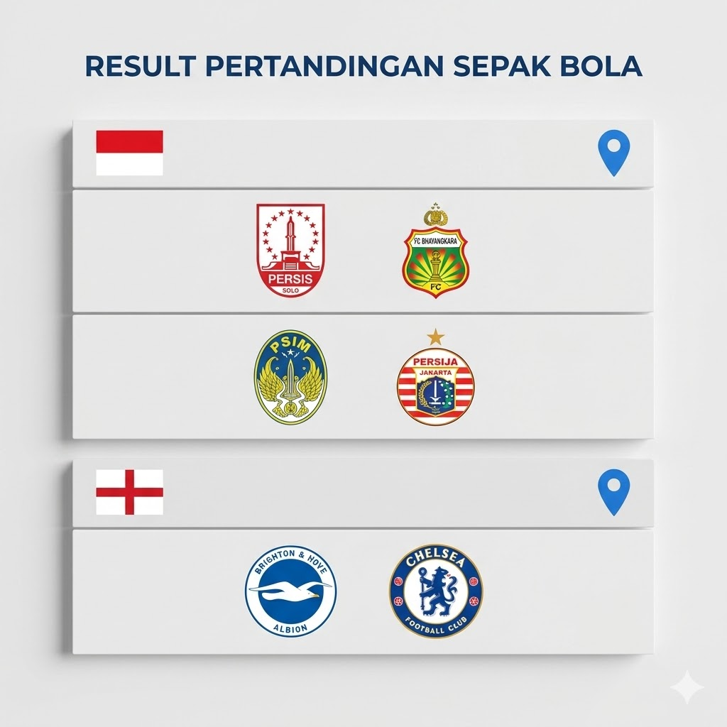 hasil pertandingan bola hari ini