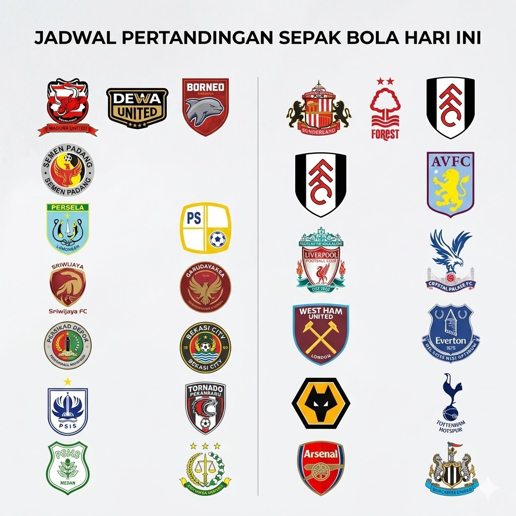 jadwal pertandingan bola hari ini