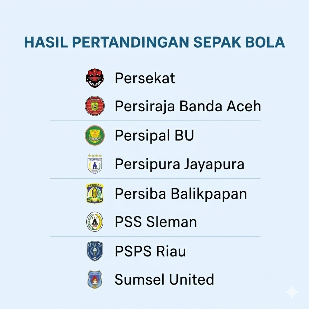 HASIL PERTANDINGAN SEPAK BOLA