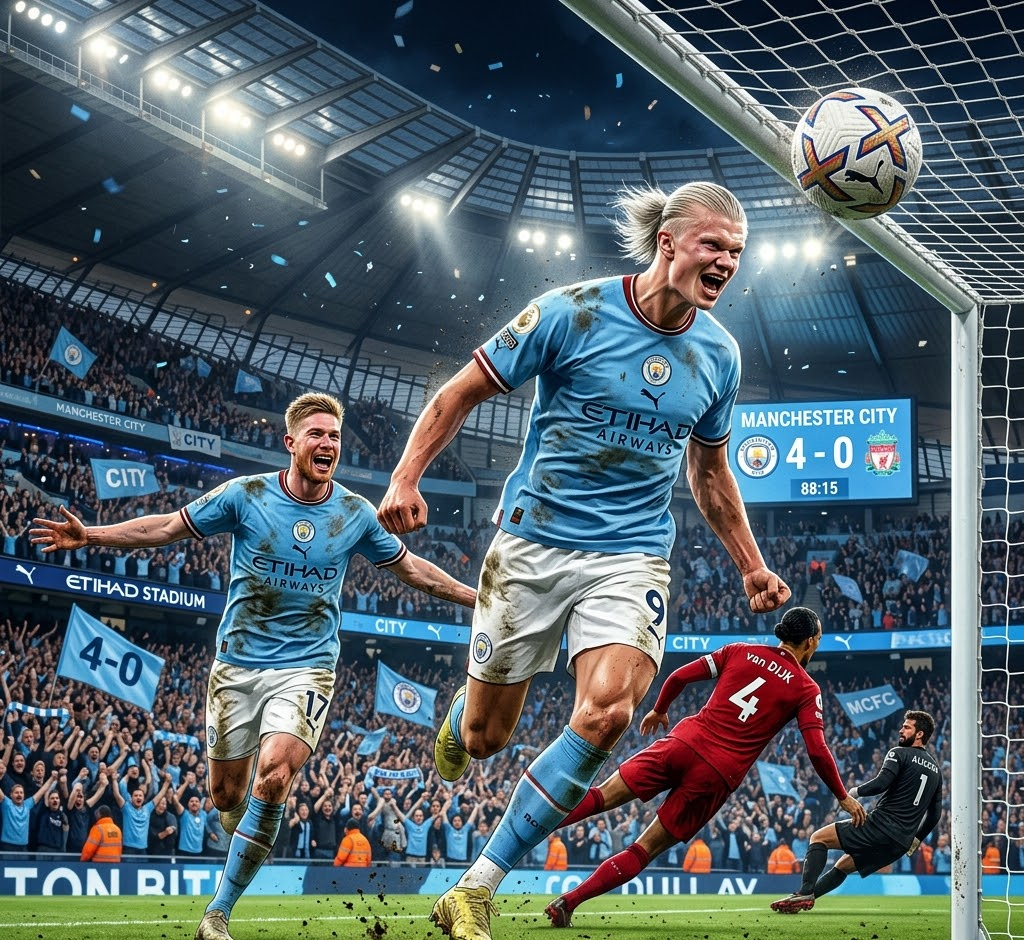 Man City Lolos Usai Hancurkan Liverpool 4-0