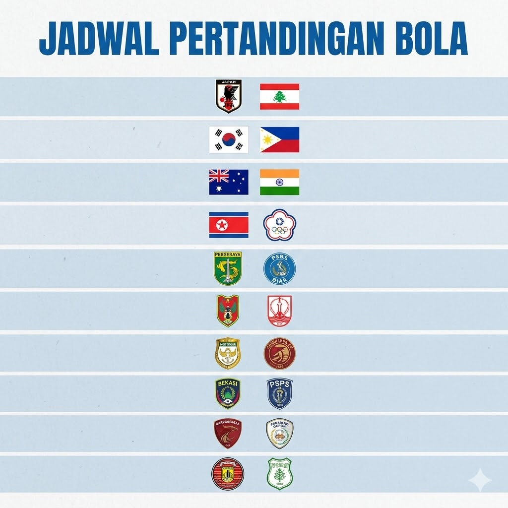 JADWAL PERTANDINGAN BOLA