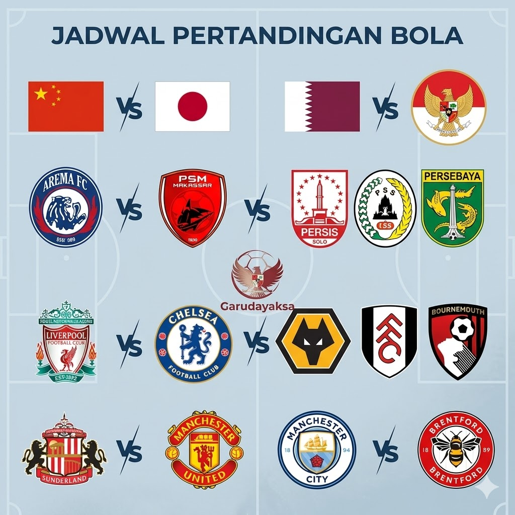 jadwal pertandingan bola hari ini