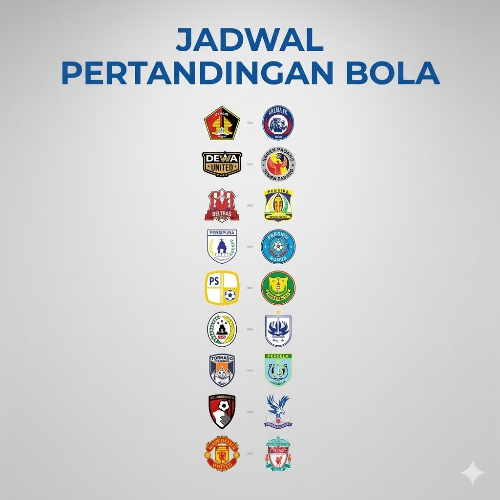 jadwal pertandingan bola hari ini