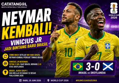 Neymar kembali membela Timnas Brasil setelah absen panjang, sementara Vinicius Junior tampil gemilang saat Brasil mengalahkan Skotlandia 3-0 di Piala Dunia 2026.