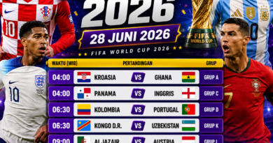 Jadwal Piala Dunia 2026 28 Juni 2026 Argentina Inggris Portugal Kroasia Ghana