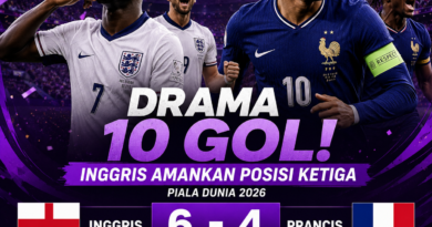 Inggris vs Prancis Piala Dunia 2026, Inggris Menang 6-4 pada Perebutan Posisi Ketiga