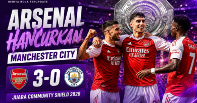 Arsenal menang 3-0 atas Manchester City dan juara Community Shield 2026