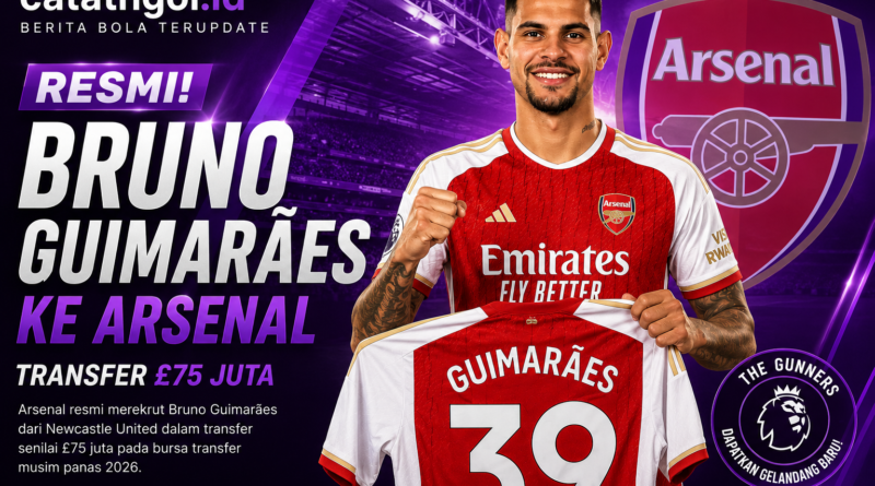 Bruno Guimarães resmi ke Arsenal dalam transfer £75 juta