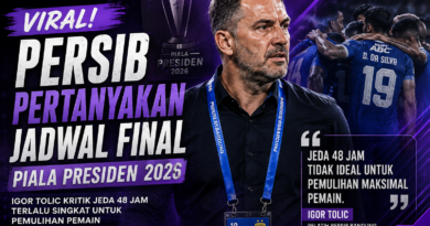 Pelatih Persib Bandung Igor Tolic mempertanyakan jadwal final Piala Presiden 2026 karena waktu pemulihan pemain dinilai terlalu singkat.