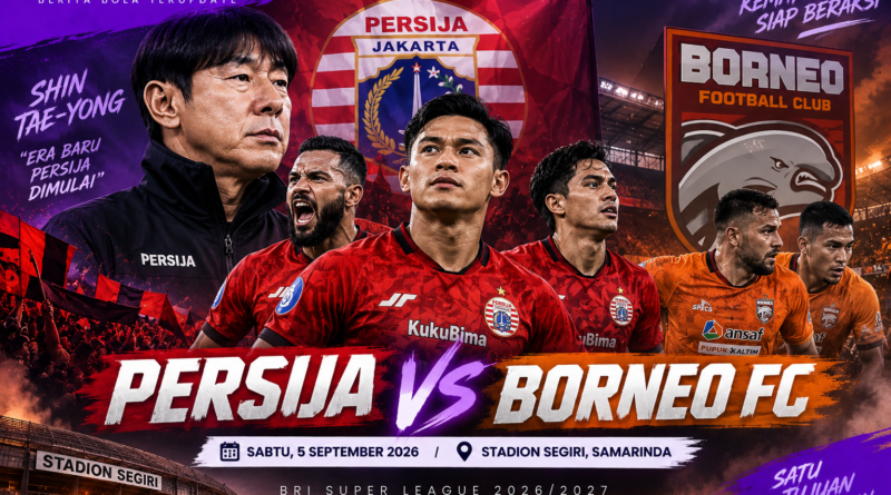 Shin Tae-yong dan Persija menghadapi Borneo FC di Stadion Segiri